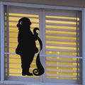 Large Christmas Santa Claus with Naughty or Nice List Window Cling Silhouette