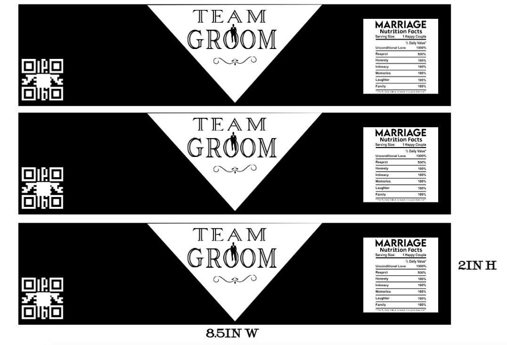 Classy Team Groom Water Bottle Labels|Custom Wedding Water Bottle Labels