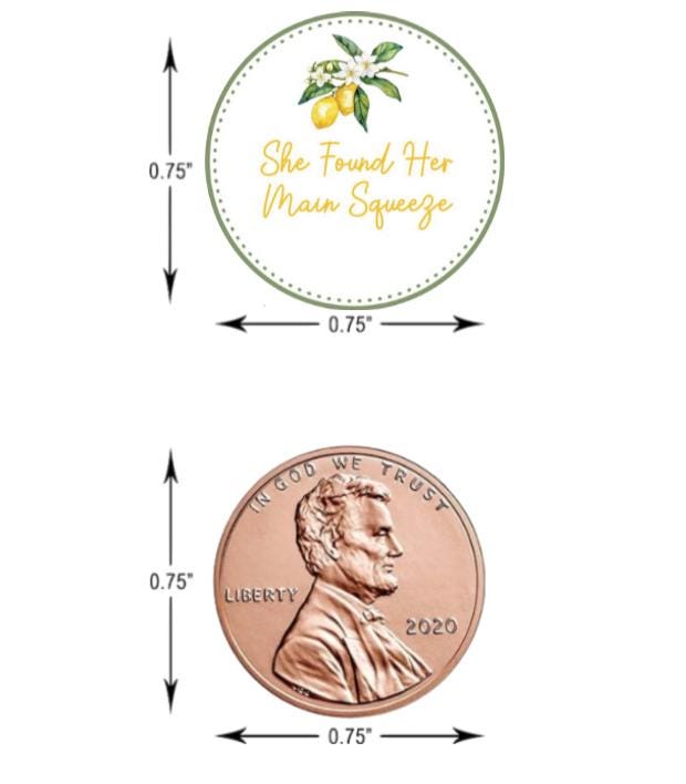 She Found Her Main Squeeze Party Stickers | Candy Labels for Engagements/Weddings | 0.75"|100CT