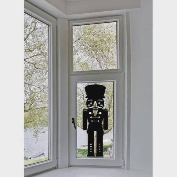 33In Christmas Nutcracker Silhouette Window Cling Decal:Legendary Reusable Christmas Decor