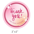 Pink Thank You Stickers for Packages, 2 x 2 inches, Set of 100