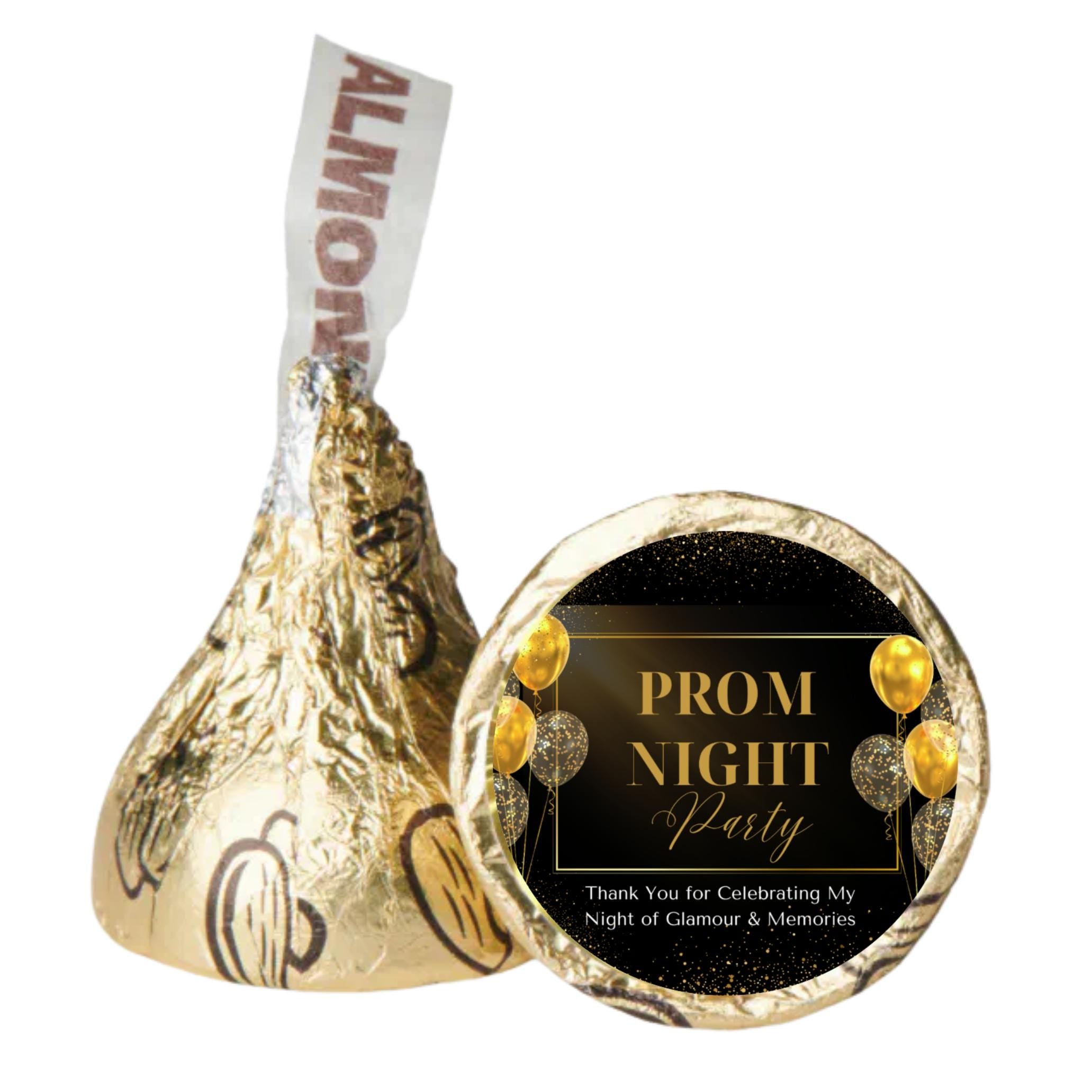 Prom Night Chocolate Stickers | 100 Peel & Stick Candy Labels | Glossy Durable Party Stickers | Self-Adhesive Candy Wraps