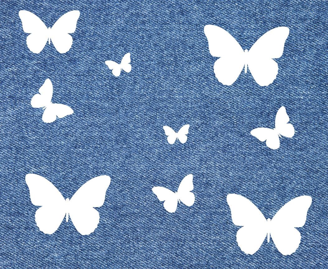 White Iron On Butterfly Set | 30 Vinyl Butterflies | Multiple Sizes 1in–4in | Fabric Heat Transfer