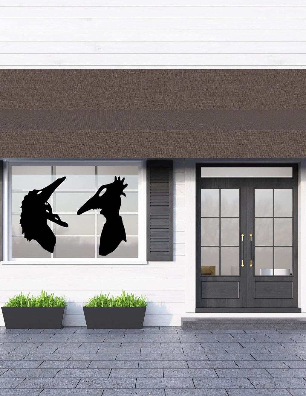 Large Halloween Spooky SET Adam & Barbara window Cling silhouette|Reusable|