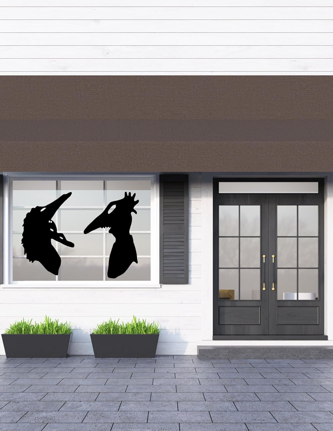 Large Halloween Spooky SET Adam & Barbara window Cling silhouette|Reusable|