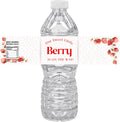 Our Sweet Little Berry is On The Way Water Bottle Labels | Strawberry Baby Shower Theme | Fun Nutrition Facts Panel | 12 PCS | Glossy