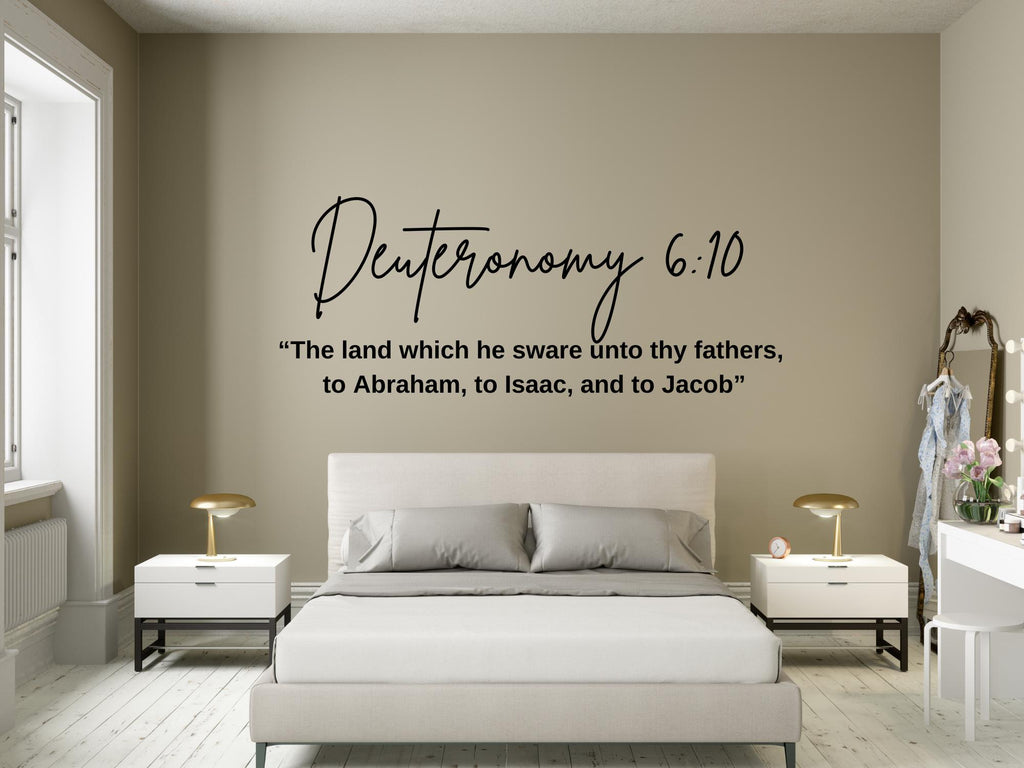 Deuteronomy 6:10 Inspirational Scripture Decals | Christian Home Decor | Peel and Stick Vinyl