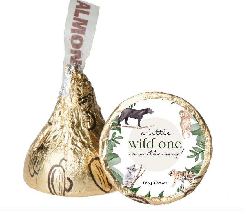 A Little Wild One Is On The Way| Safari Baby Shower Candy Stickers |100 Count