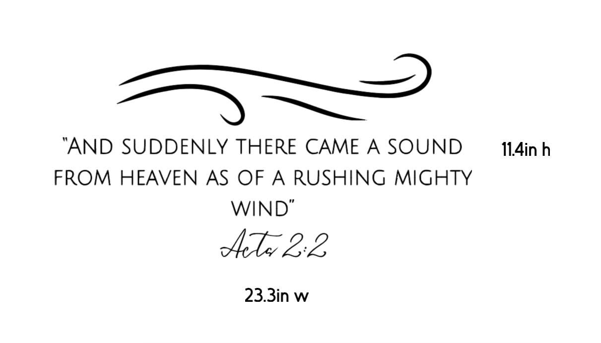 Acts 2:2 Scripture Wall Decal | Inspirational Bible Verse | Black Vinyl Large