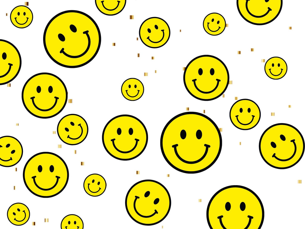 Yellow Birthday Smiley Confetti | Fun Party Decor | Mixed Sizes