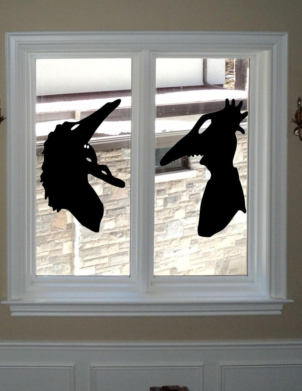 Large Halloween Spooky SET Adam & Barbara window Cling silhouette|Reusable|