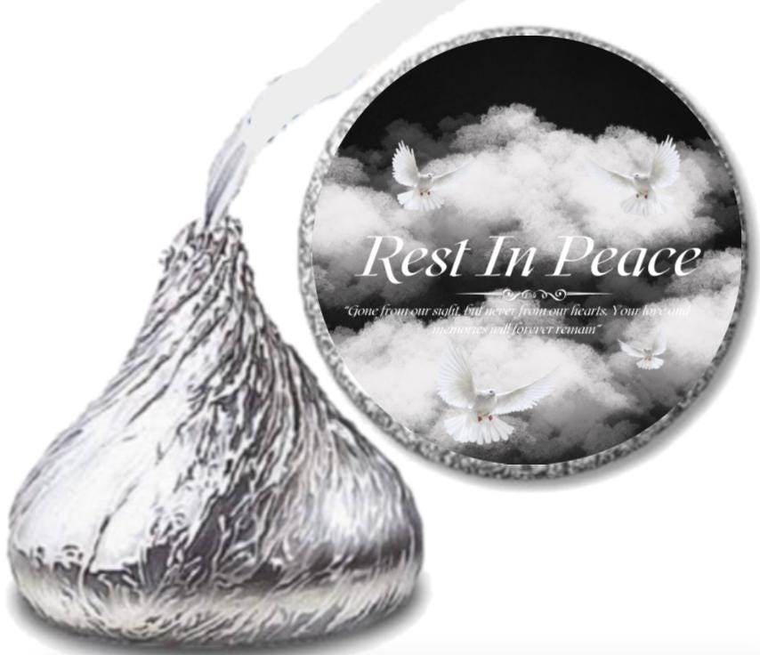 Spiritual Rest in Peace Candy Labels | Custom 0.75" Stickers | Glossy Vinyl Finish | 100 Pack