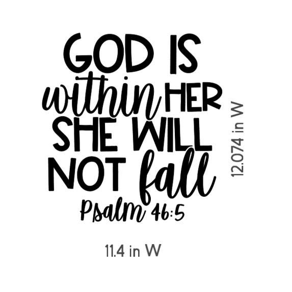 Psalm 46:5 Wall Decal, Inspirational Scripture Quote