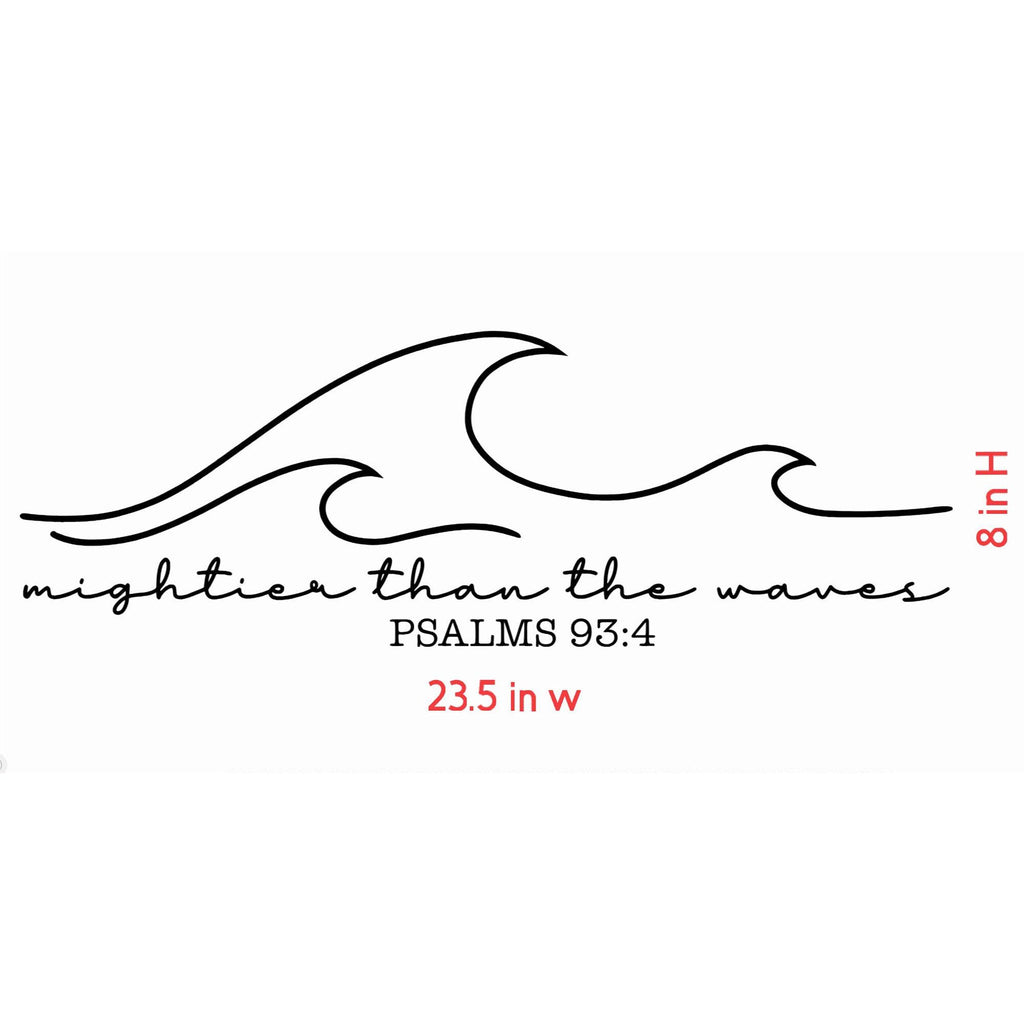 Psalms 93:4 Wave Wall Decal, Bible Verse Decor (23.5 x 8 inches)