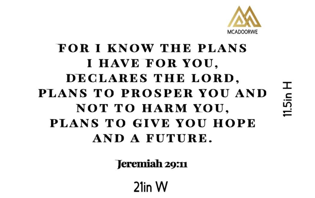 Jeremiah 29:11 Bible Verse Wall Art | Faith Based Motivation | Vinyl Wall Decals