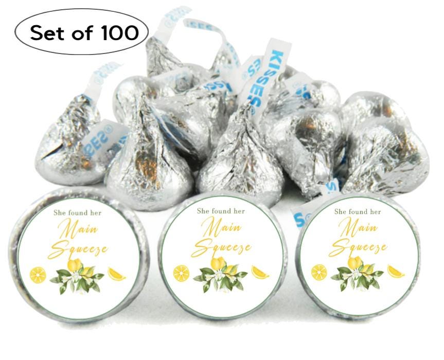 She Found Her Main Squeeze Stickers | Lemon-Themed Glossy 0.75" Candy Labels | Wedding
