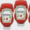 Custom Text Happy Birthday Ketchup Bottle Labels, Set of 2, 500ml/570g