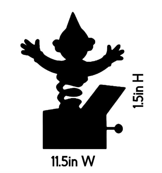 Jack in the Box Window Cling Decal | Large Christmas Silhouette Decal | Reusable| 15H