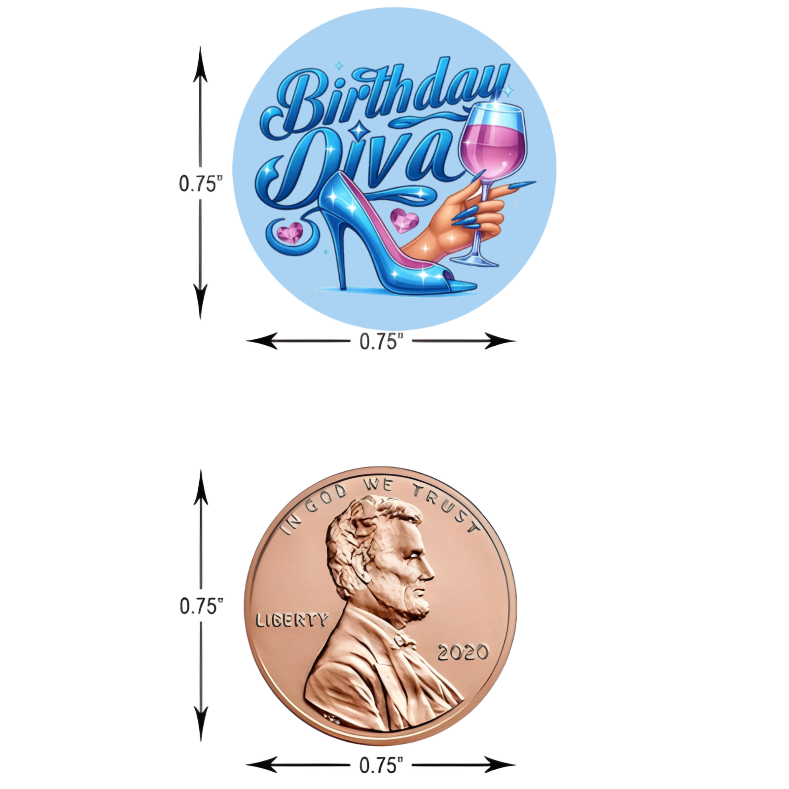 Birthday Diva Kiss Candy Stickers | Glam Birthday Party Favors| High Heel