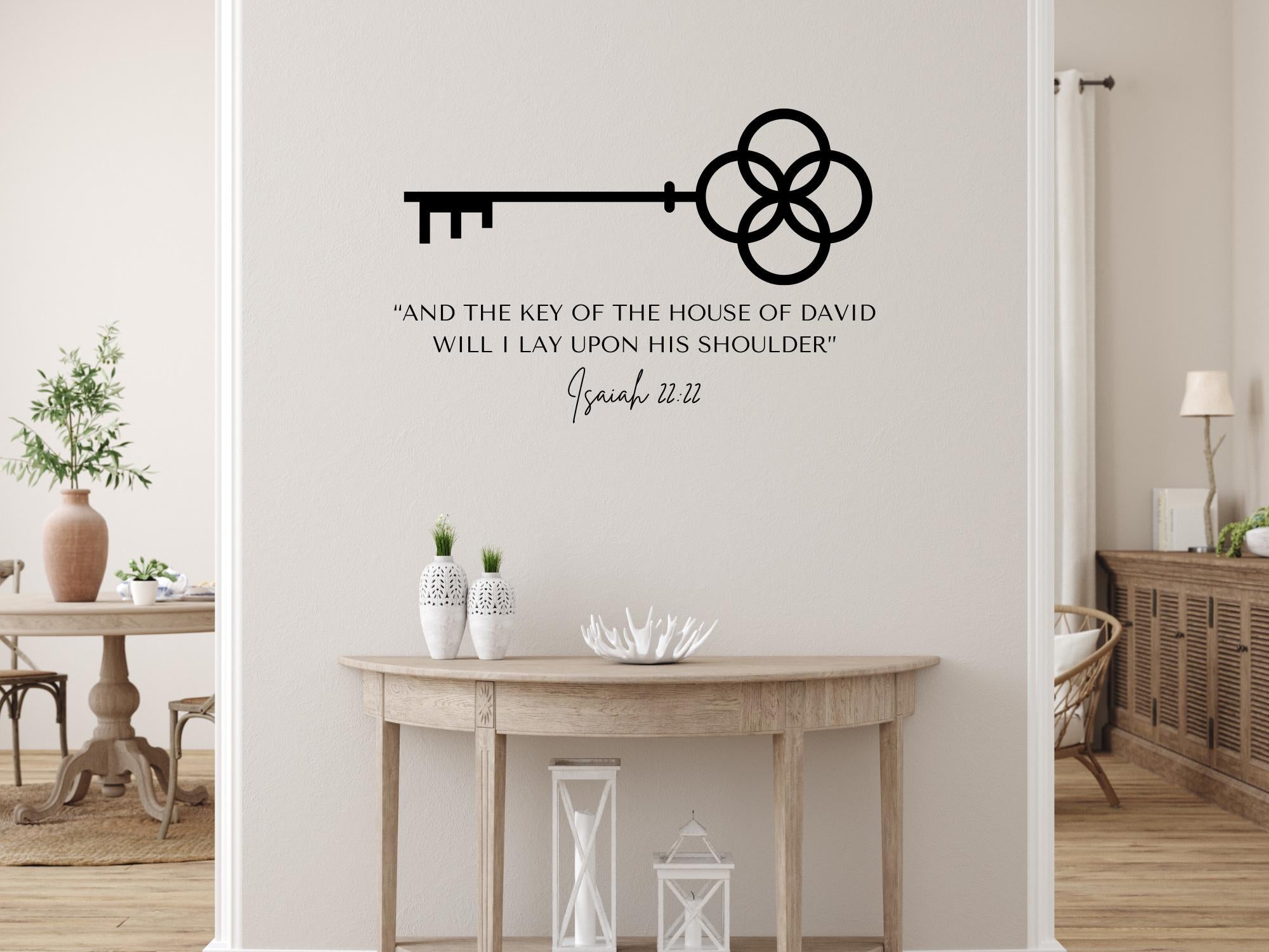 Isaiah 22:22 Bible Verse Vinyl Wall Stickers | Christian Inspiration | Wall Decor