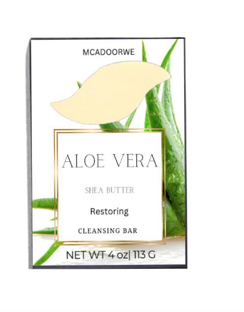 Aloe Vera Organic Cleansing Bar|Shea Butter & Collagen infused- Handmade Soap Bars| Moisturizing Bath Bar