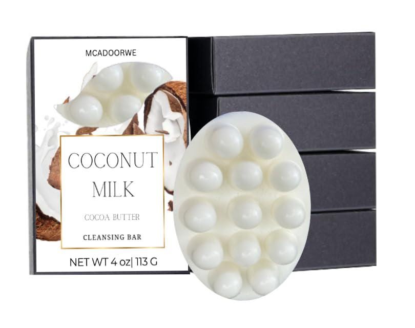 Coconut Milk Massage Soap Bar|Cocoa Butter|Collagen infused Handmade Soap Bars|Moisturizing Bath