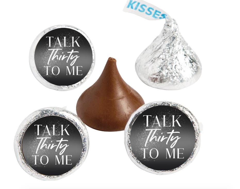 Talk Thirty To Me Mini Candy Labels | 30th Birthday Candy Stickers |100ct|0.75in