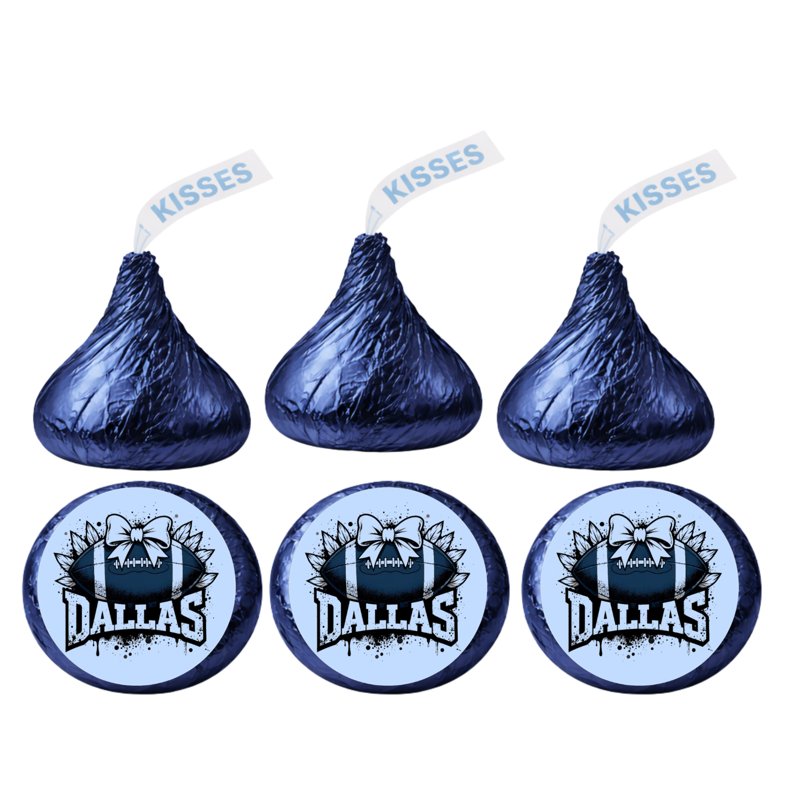 Football Party Kiss Candy Stickers | Dallas Football Theme Design | Game Day