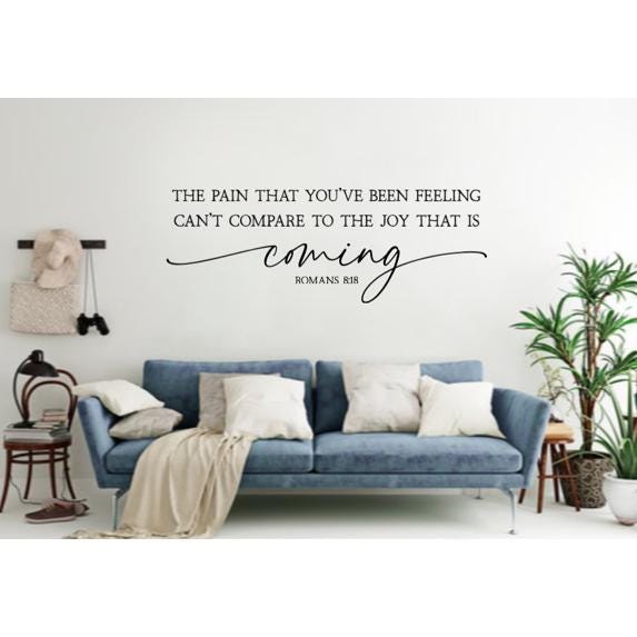 Inspirational Bible Quote Wall Art, Romans 8:18 Scripture Sign, Joy Coming Typography Print