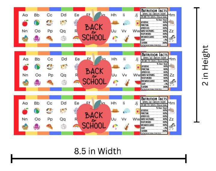 ABC Back to School Bottle Wrappers | Apple Theme Labels | 12 Count |Classroom Party|First Day Celebration