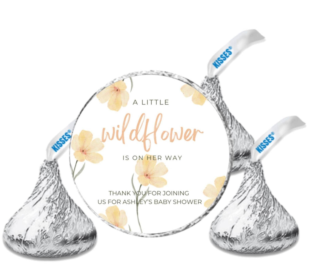 Our Little Wildflower Is On The Way|Baby Shower Candy Stickers| 100ct|Glossy| Candy Table Accents