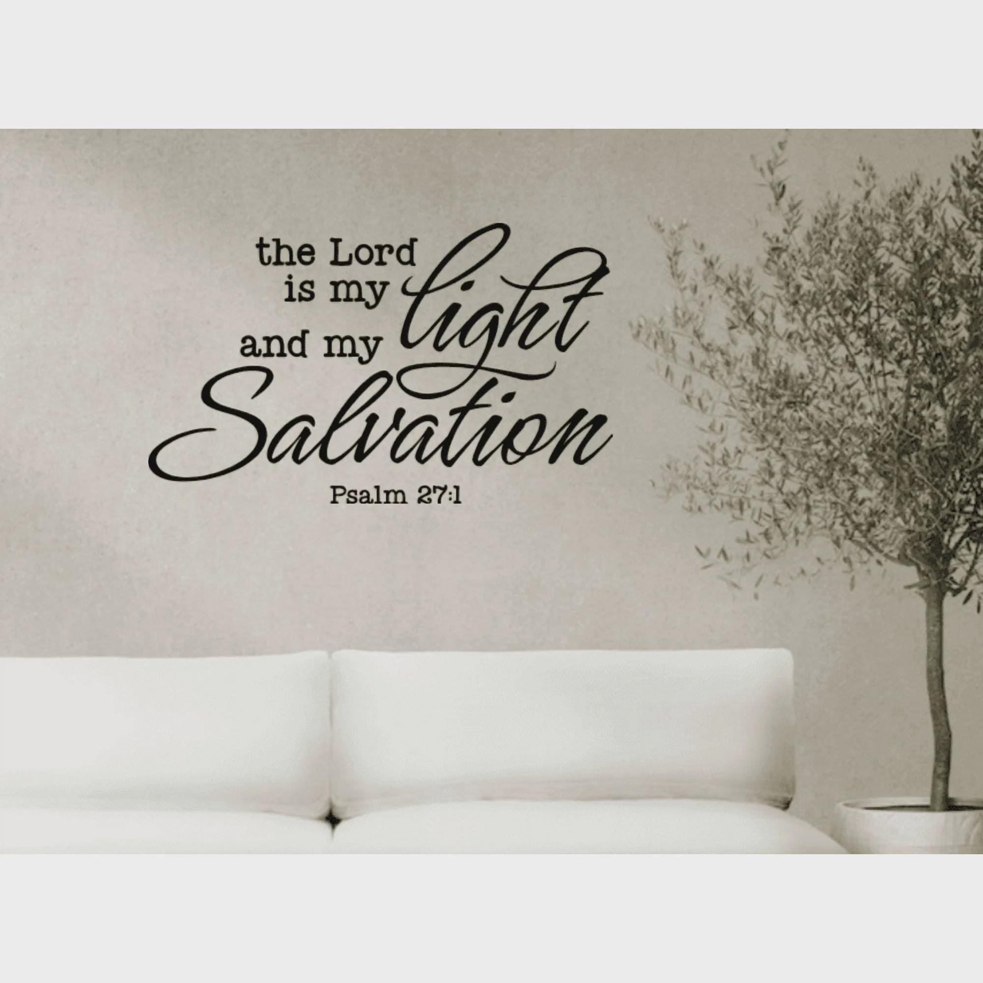 Psalm 27:1 Wall Decal, Religious Home Decor (19 inches)