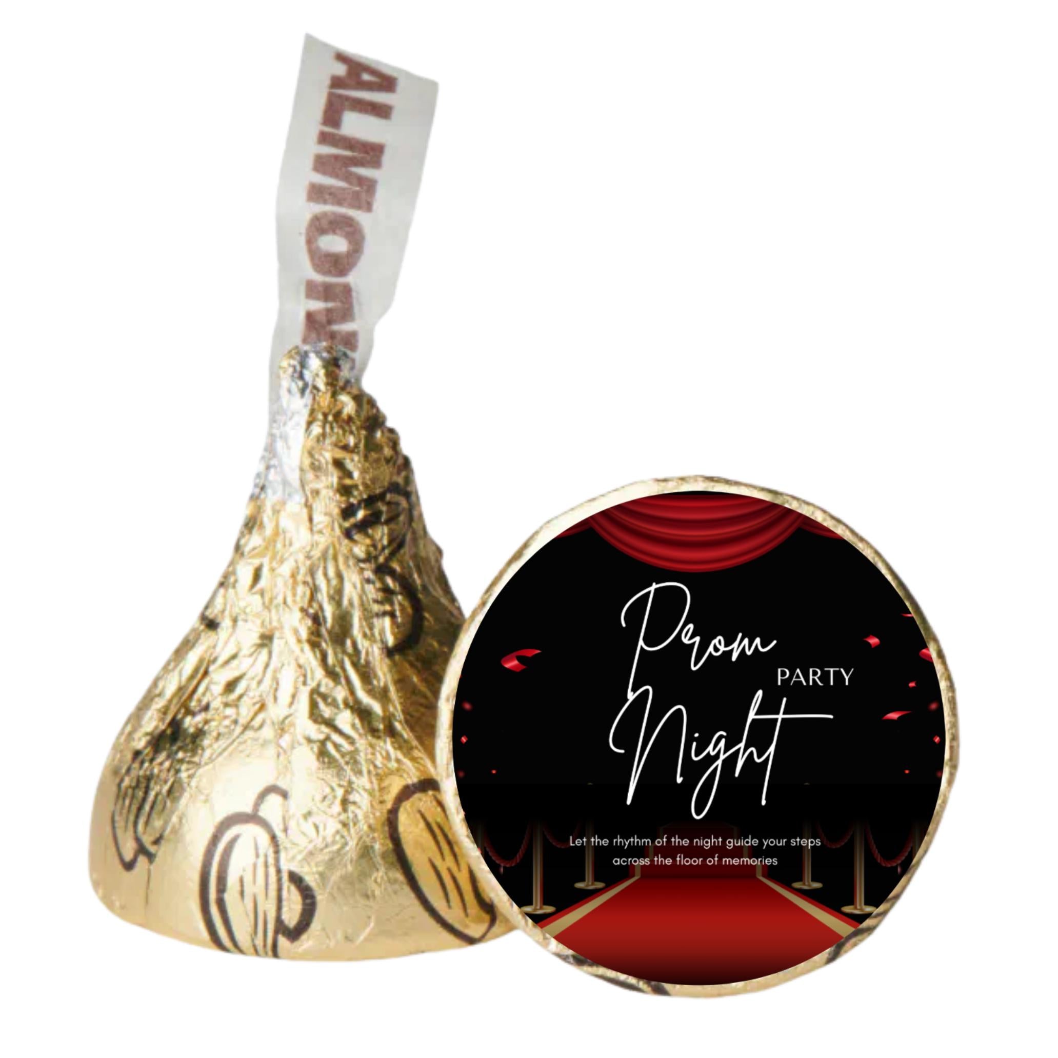 Prom Night Chocolate Stickers | 100 Peel & Stick Candy Labels | Glossy Durable Party Stickers | Self-Adhesive