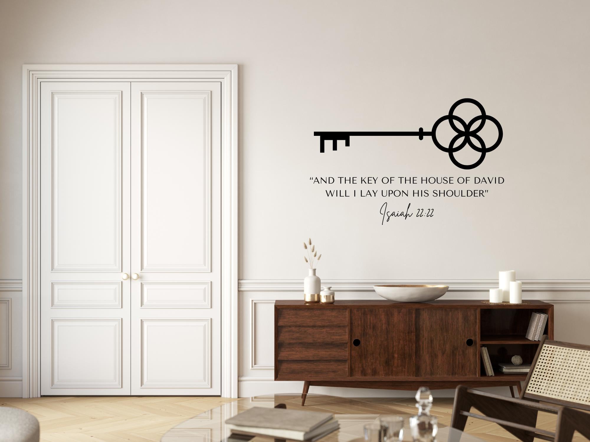 Isaiah 22:22 Bible Verse Vinyl Wall Stickers | Christian Inspiration | Wall Decor