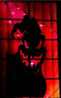 Halloween Ghost Silhouette Window Reusable Decal, Spooky Face Design, 23 x 11.5 inches, Black