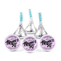 Mama's 50th Birthday Celebration Chocolate Candy Labels, Purple, Set of 100