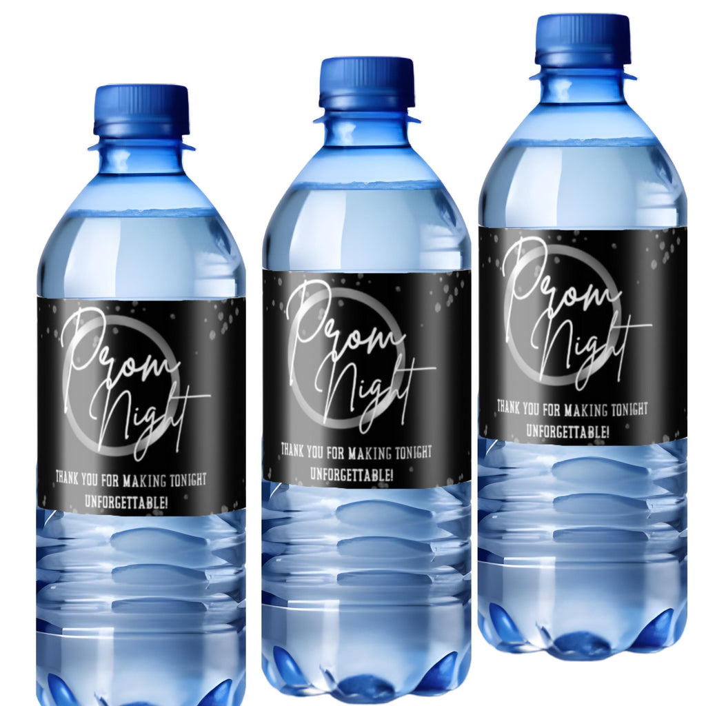 Prom Night Water Bottle Labels | Thank You Prom Party Decor | Set of 12|Thank You Message Design|Table Accents