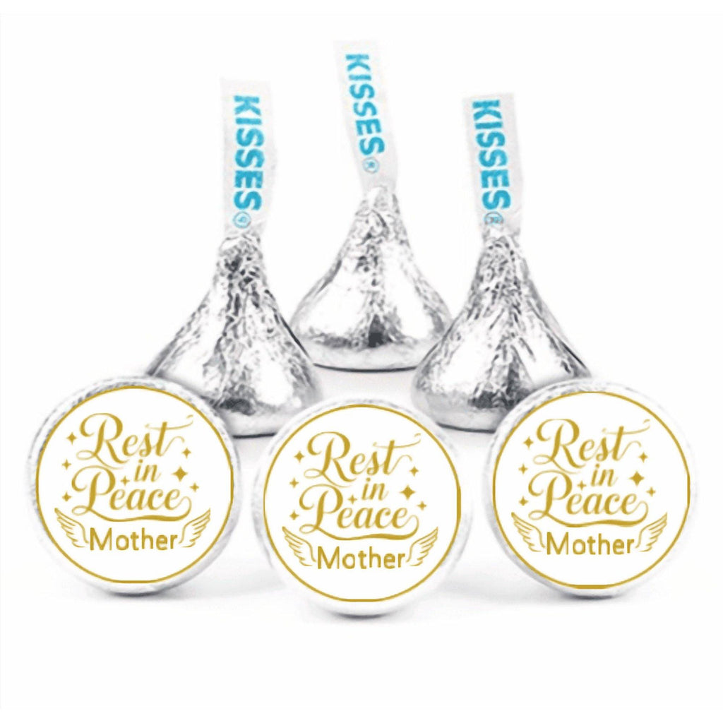 Rest in Peace Mother Memorial Chocolate Candy Labels, 0.75 Inch Round, Set of 100