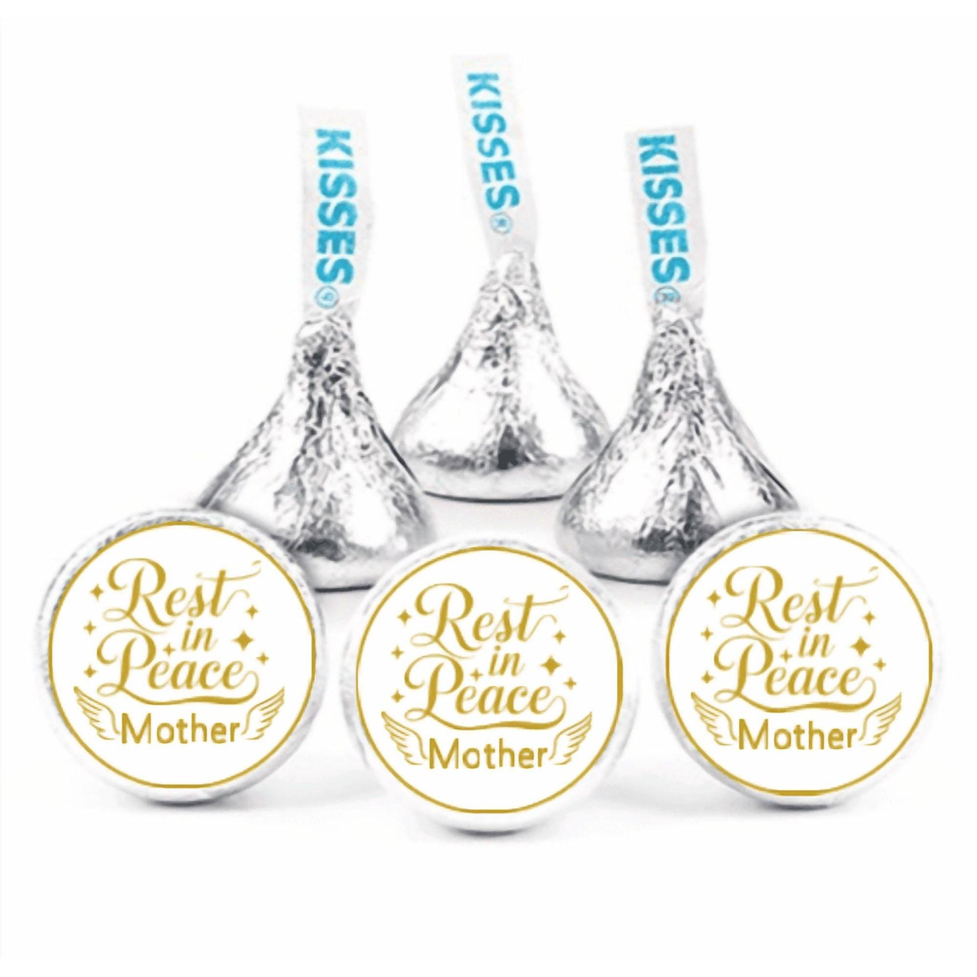 Rest in Peace Mother Memorial Chocolate Candy Labels, 0.75 Inch Round, Set of 100