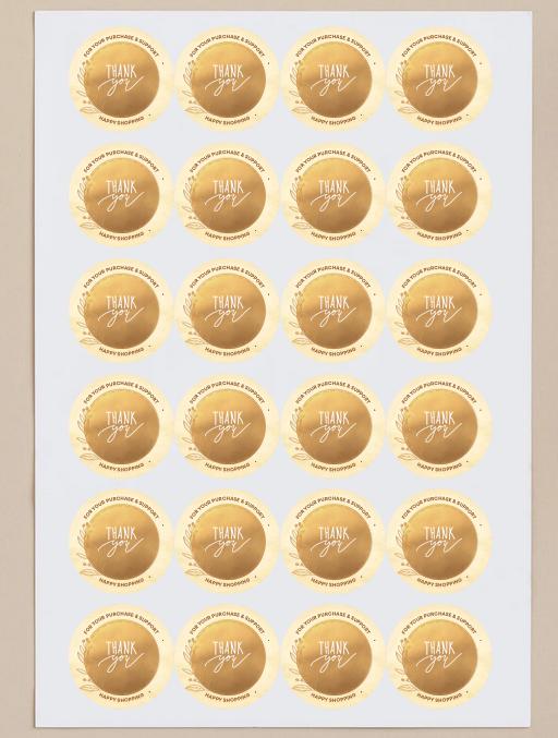 Customer Appreciation Stickers | 57ct| Gold and Brown|Small Business| Thank You for your Purchase Stickers