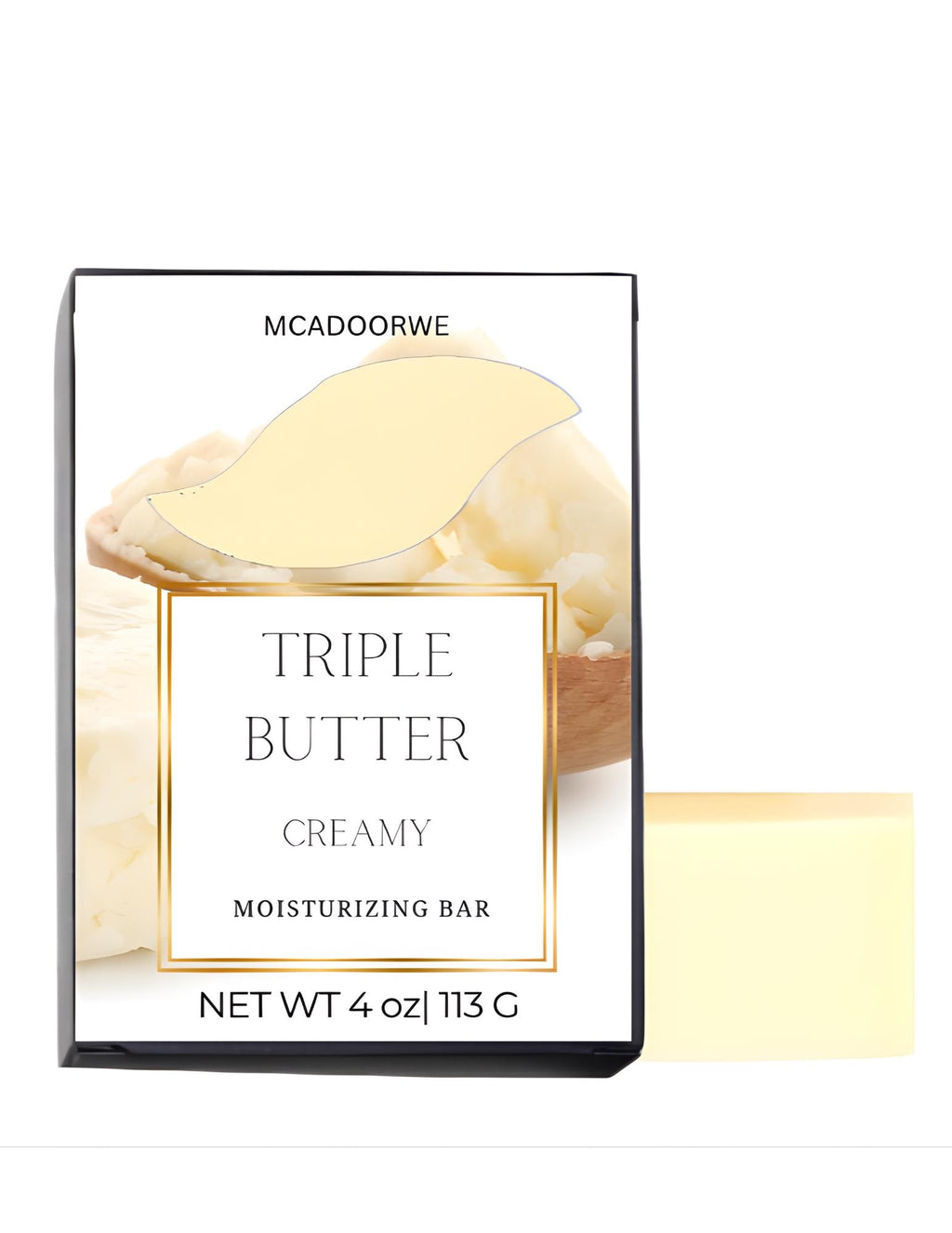 Creamy Triple Butter Bar | Organic Shea Mango Cocoa Soap | Luxurious Handmade 4 oz Bar