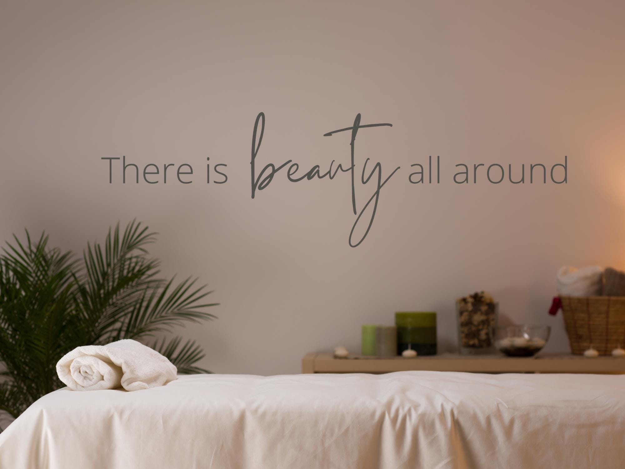 There Is Beauty All Around Inspirational Wall Decal | Black| Large Vinyl Decal| Durable| 7x23.5in