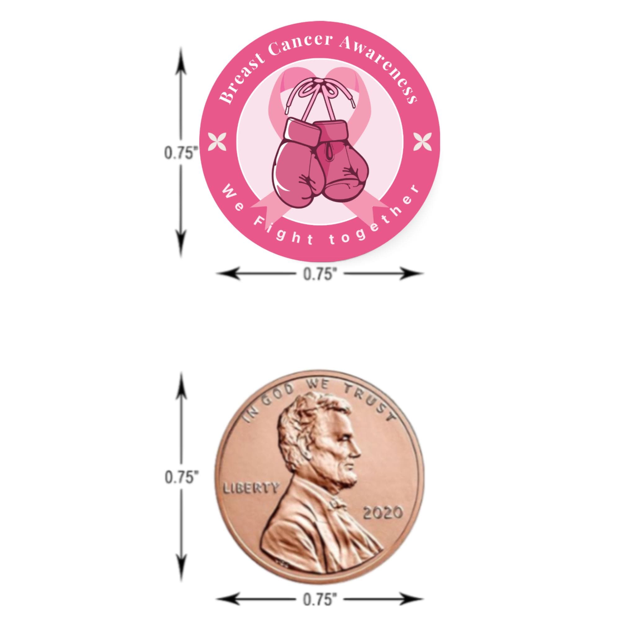 Breast Cancer Awareness Stickers | We Fight Together Candy Labels | 100 Chocolate Candy Kiss Stickers