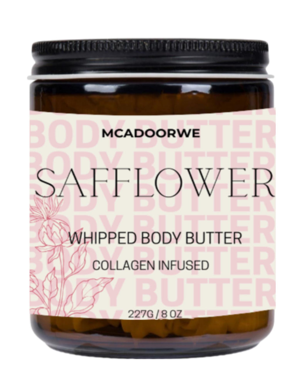 Safflower Whipped Body Butter | Handcrafted Organic Shea and Cocoa Butter Blend |8oz|