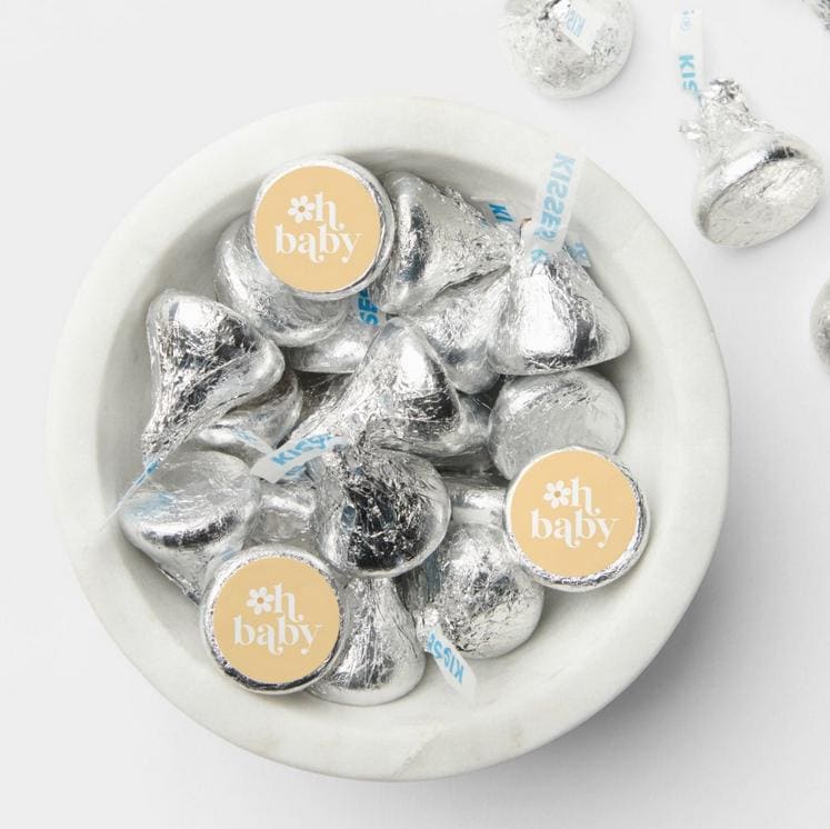 Oh Baby Kisses Candy Stickers | 100ct|Glossy| Baby Shower