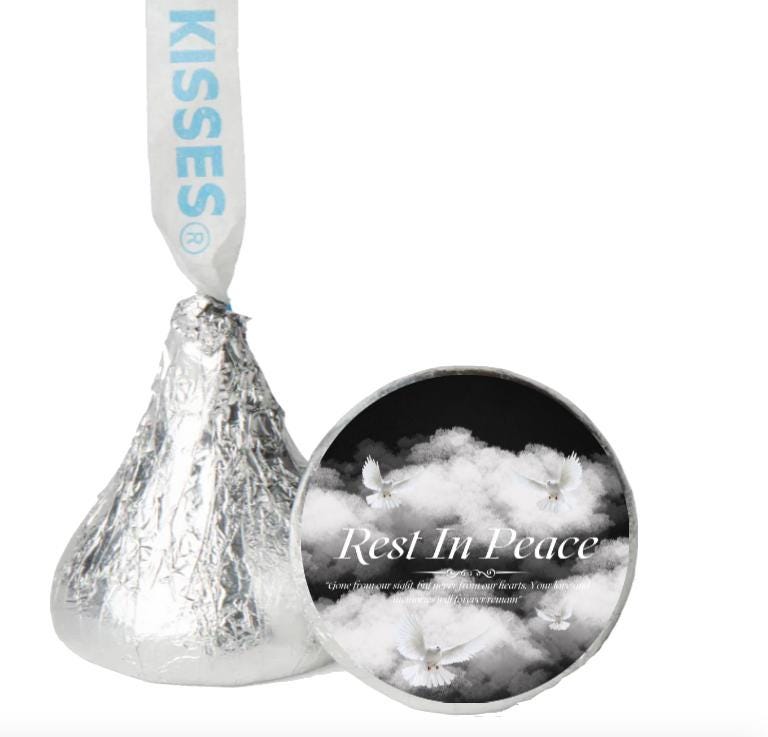 Spiritual Rest in Peace Candy Labels | Custom 0.75" Stickers | Glossy Vinyl Finish | 100 Pack