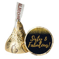 Sixty and Fabulous Birthday Candy Stickers | 100 Glossy Candy Kiss Labels | Peel & Stick Chocolate Decor |