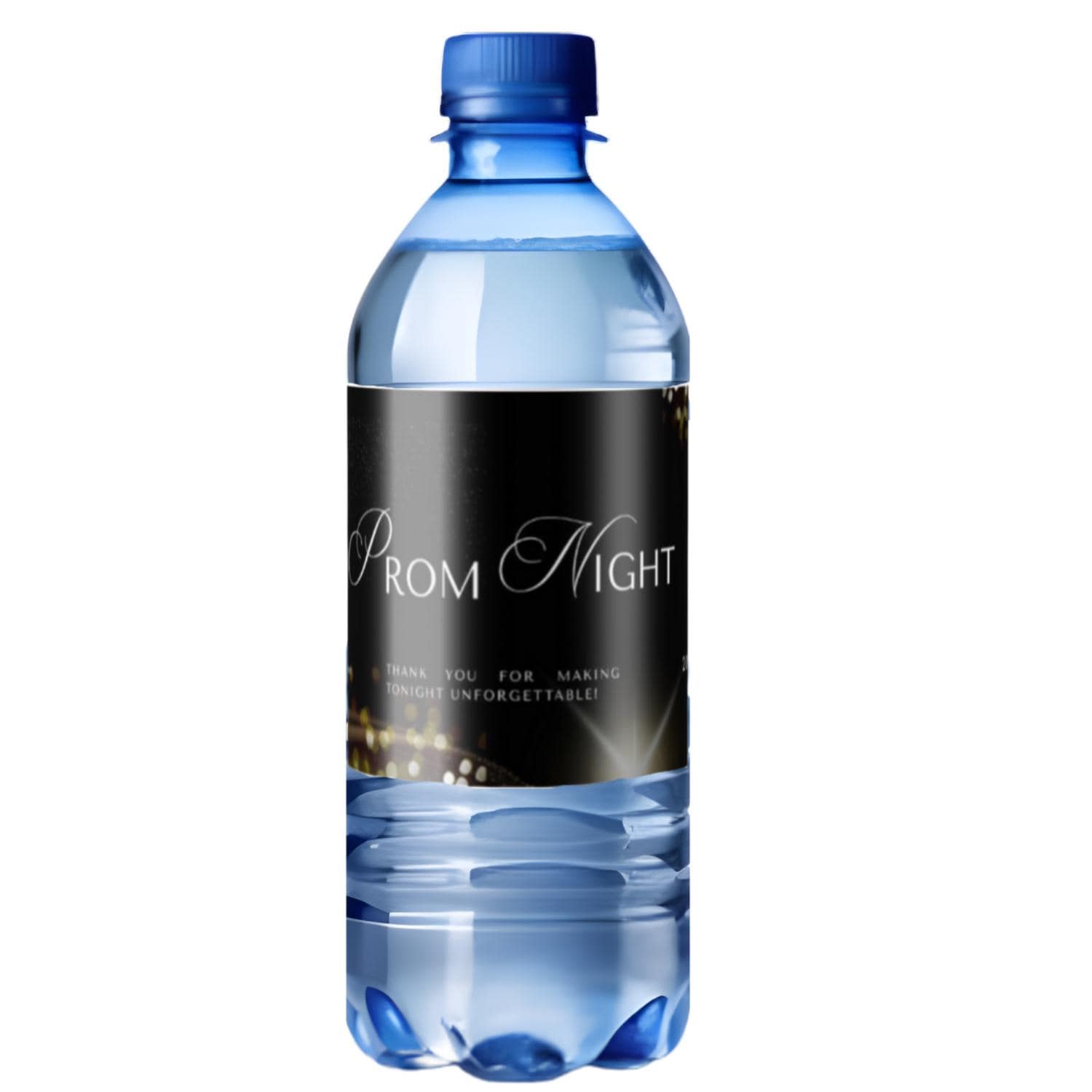 Prom Night Water Bottle Labels | Black|Set of 12|Drink Station Decor