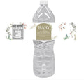 Baby in Bloom Baby Shower Water Bottle Labels | Floral Theme | Baby Will Arrive Soon | 12ct