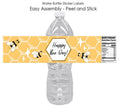 Happy Bee Day Bottle Wraps | 12pcs Glossy Vinyl | Bee Theme Favors